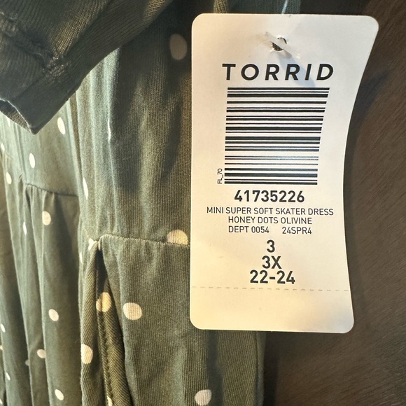 Torrid Olive Polka Dot Midi Dress - Picture 2 of 7